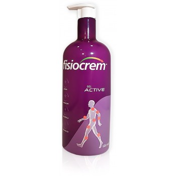 Gel Fisiocrem® formato de 600ml con dosificador para la preparación muscular y el alivio del malestar articular.