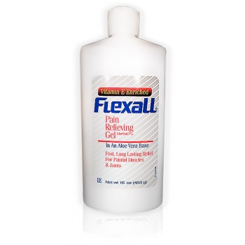 Gel Tópico FLEXALL® indicado para el alivio rápido y duradero de dolores y rigidez muscular y articular. Formato 454 gr. 16 OZ.