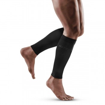 Calentadores perneras CEP® de compresión para hombre hasta la rodilla para el deporte intenso color negro.