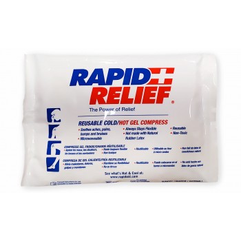 Bolsa/Compresa blanca reutilizable de gel Rapid Relief® para tratamiento de frío y calor. (10X15 CM)